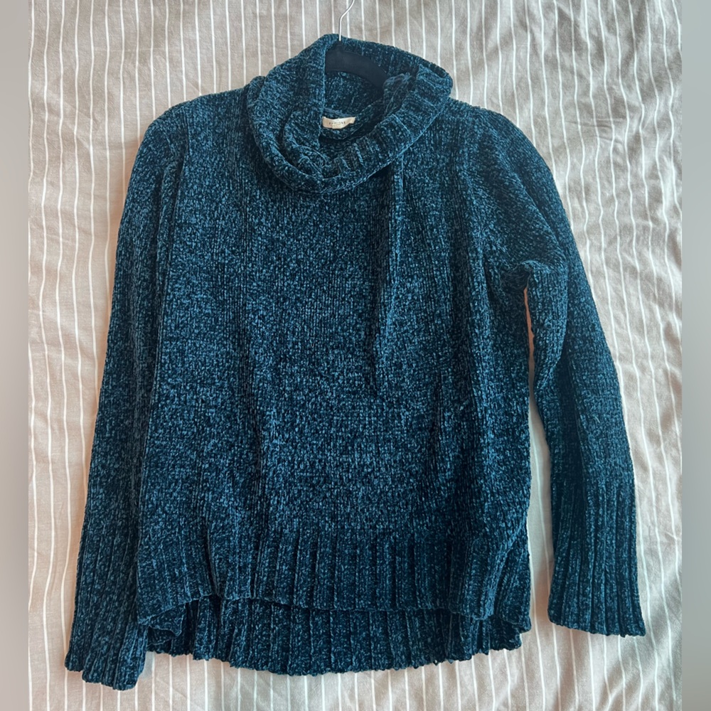 Pleione Blue Chenille Pullover Sweater, size L
